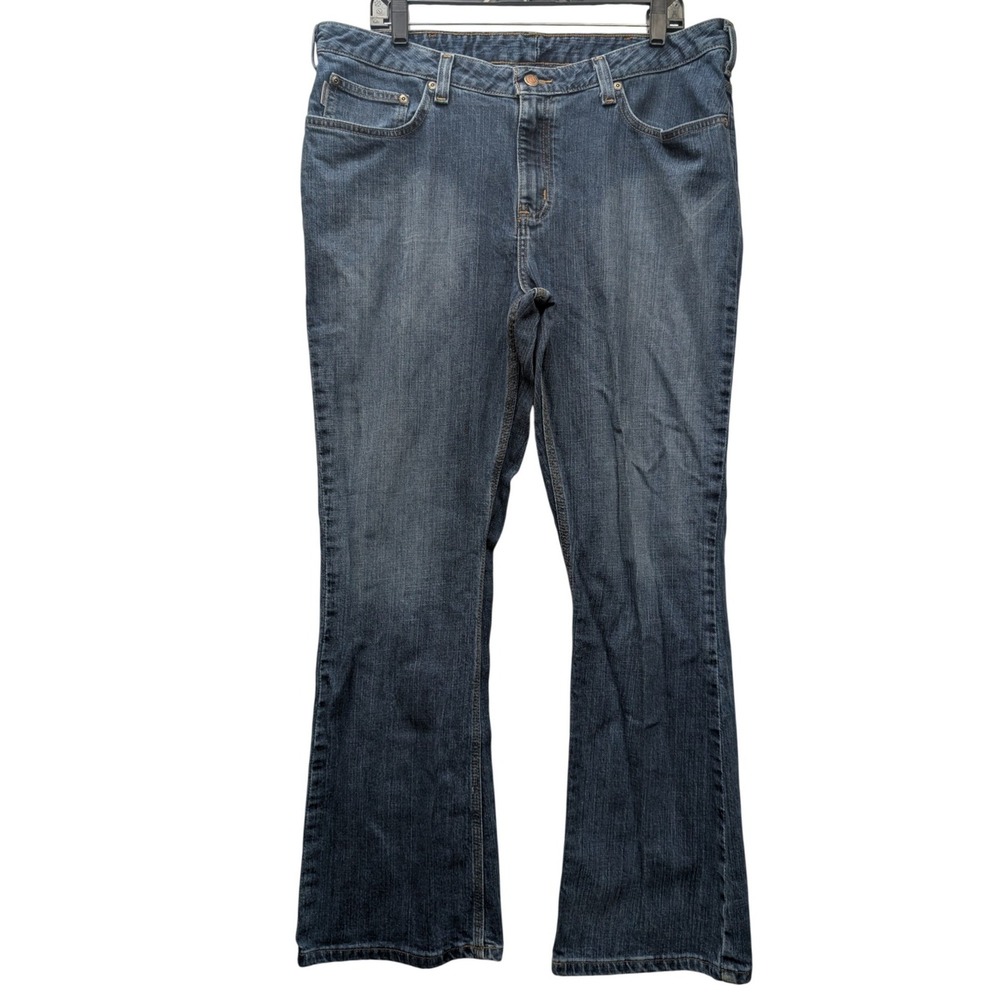 Carhartt Traditionalโ Fit Jeans Womens 18x30 Blue Denim Mid Rise WB001 FIO